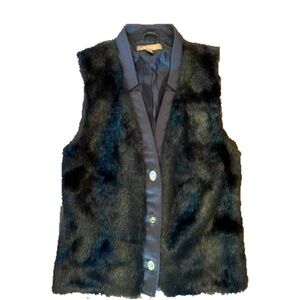 ELLEN TRACY Faux Fur Mink Vest Gold Hardware Nordstrom